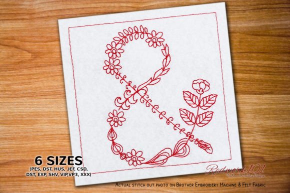 Ampersand with Rose Bluework Embroidery Review