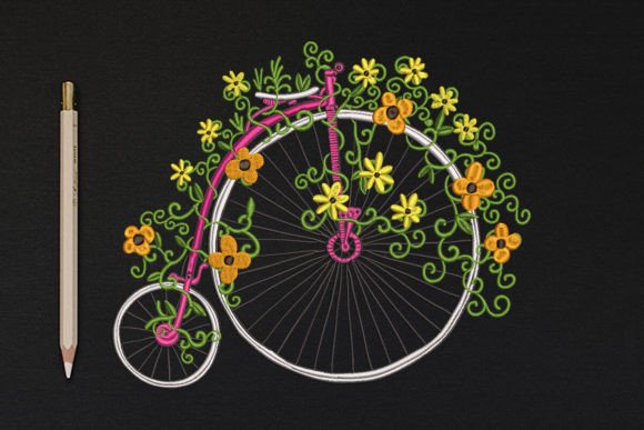 Bicycle Floral Embroidery Design Review