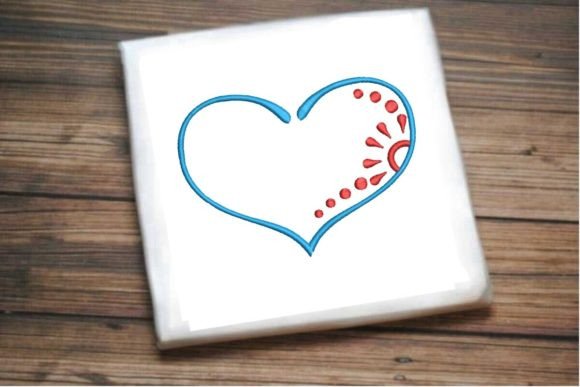 Cute Blue Heart with Red Floral Accent Review