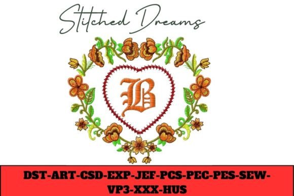 Floral Heart Letter B Embroidery Review