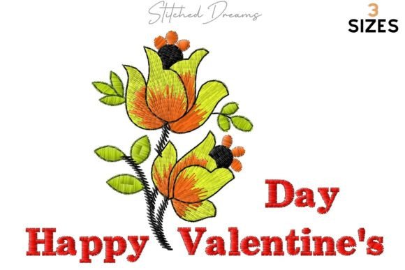 Happy Valentine s Day Digital Embroidery