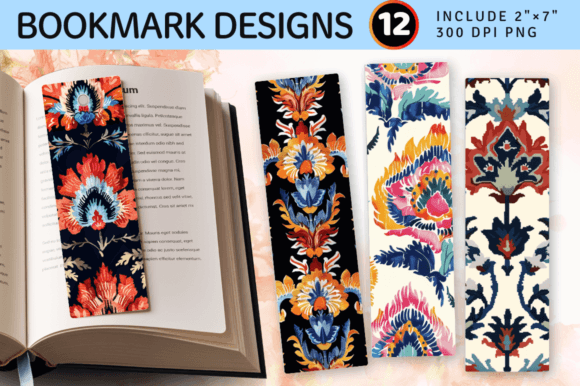 Ikat Embroidery Floral PNG Bookmark Desi Review