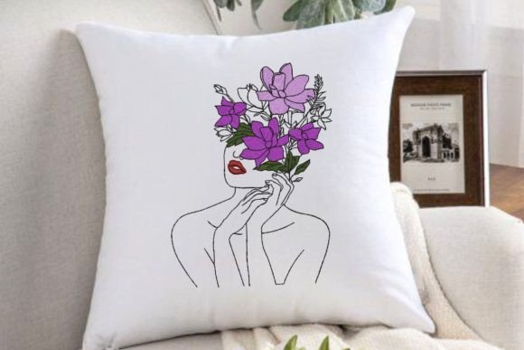 Young Beautiful Woman with Flowers Embroidery Review